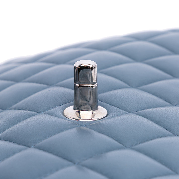 Medium Classic Lambskin Double Flap Blue - Gaby Paris