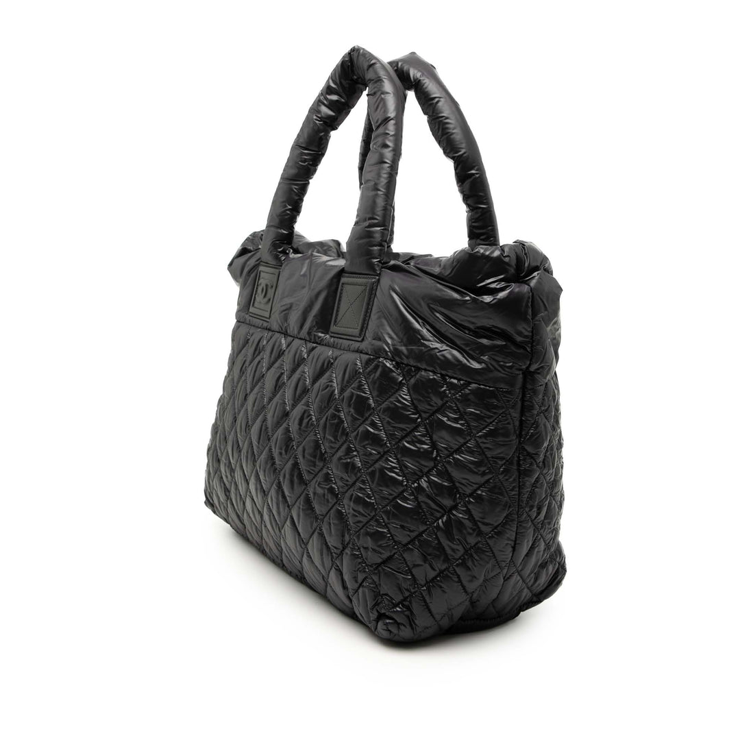 Chanel Matelassé Réversible Coco Cocoon Cabas Moyen Nylon