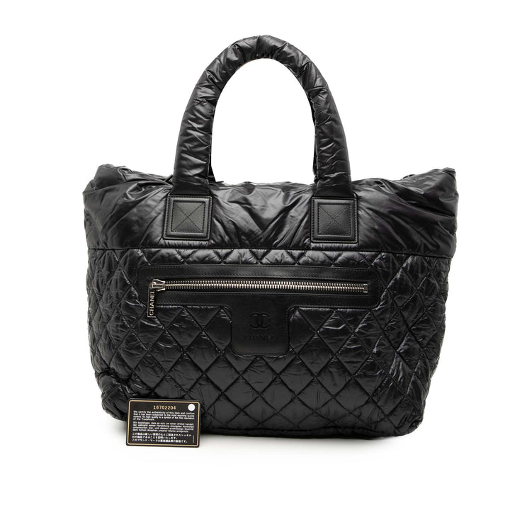 Chanel Matelassé Réversible Coco Cocoon Cabas Moyen Nylon