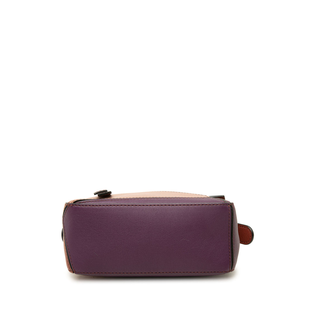 LOEWE Sac à main Tricolore Puzzle Mini Cuir de veau Marron – vue 3 – GABY PARIS