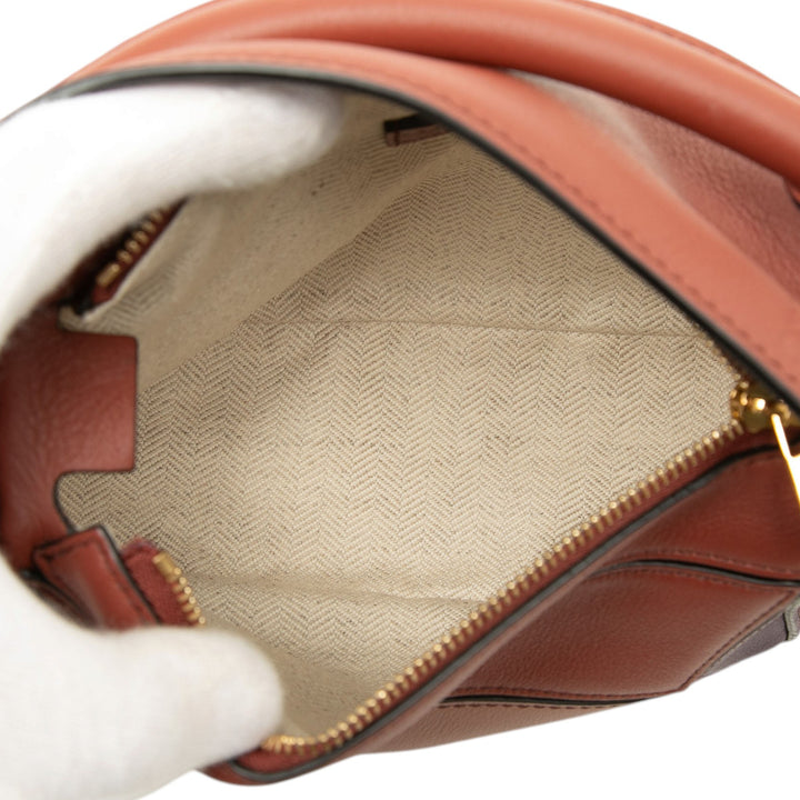 LOEWE Sac à main Tricolore Puzzle Mini Cuir de veau Marron – vue 4 – GABY PARIS
