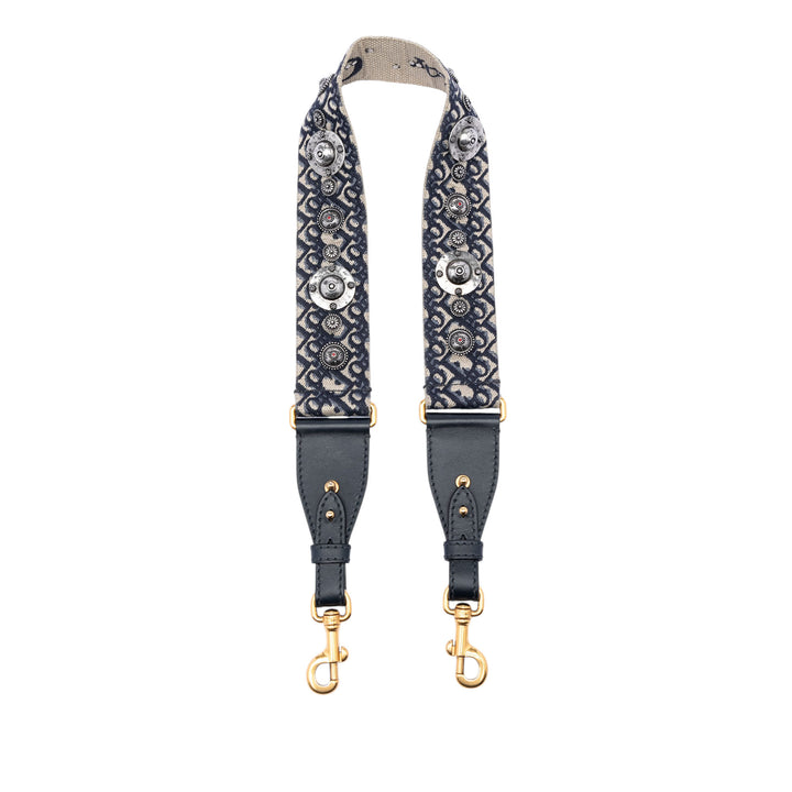 Dior Oblique brodé Toile clouté Shoulder Strap