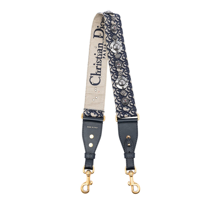 Dior Oblique brodé Toile clouté Shoulder Strap