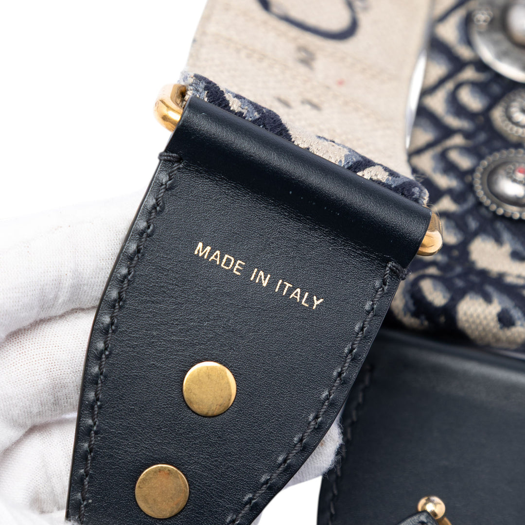 Dior Oblique brodé Toile clouté Shoulder Strap