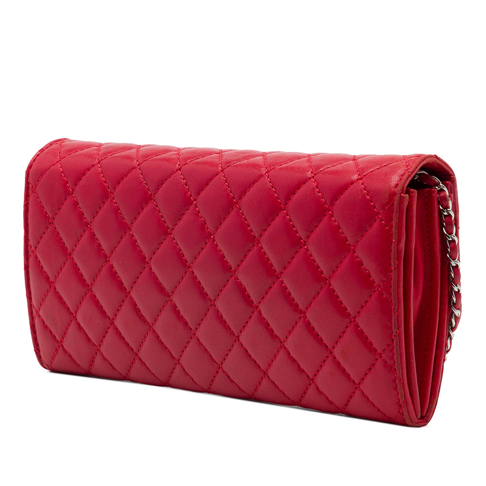 Chanel Classic East West Wallet on Chain Cuir d'agneau Rouge – vue 2 – GABY PARIS
