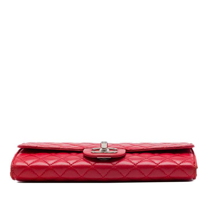 Chanel Classic East West Wallet on Chain Cuir d'agneau Rouge – vue 3 – GABY PARIS