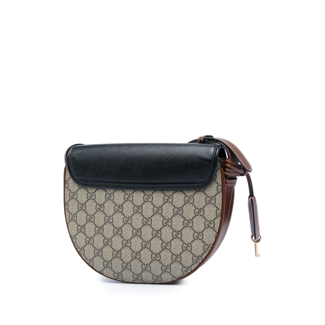 Gucci GG Supreme Saddle Padlock Sac porté croisé