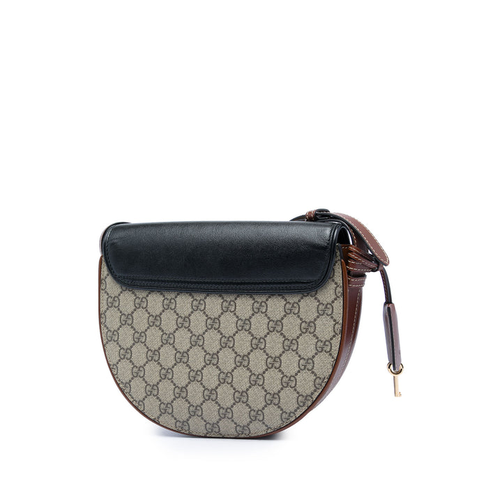 Gucci GG Supreme Saddle Padlock Sac porté croisé