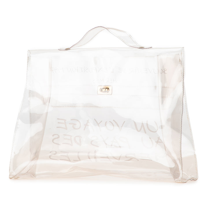Vinyl Souvenir De L Exposition Kelly Handbag White - Gaby Paris