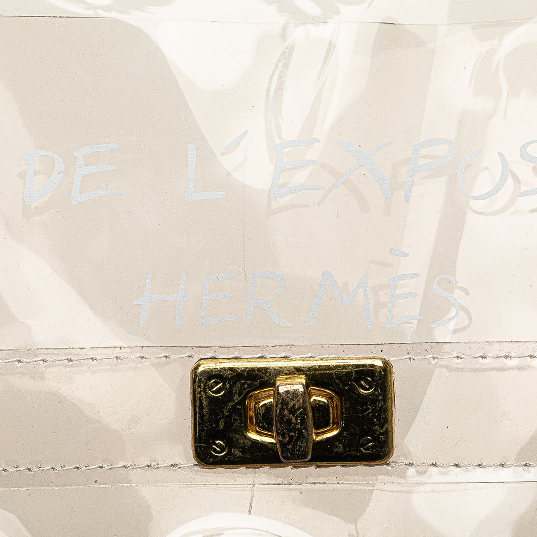 Vinyl Souvenir De L Exposition Kelly Handbag White - Gaby Paris