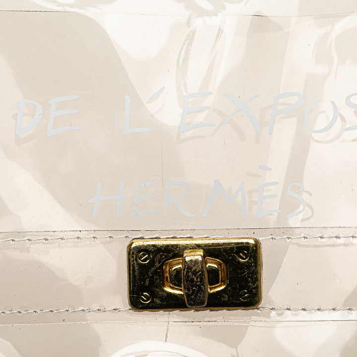 Vinyl Souvenir De L Exposition Kelly Handbag White - Gaby Paris