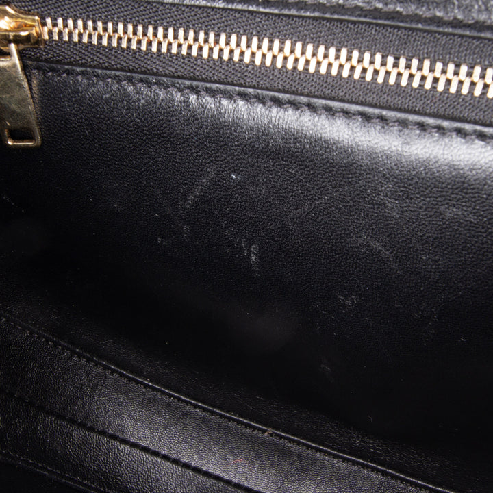 Medium Leather Besace 16 Crossbody Black - Gaby Paris