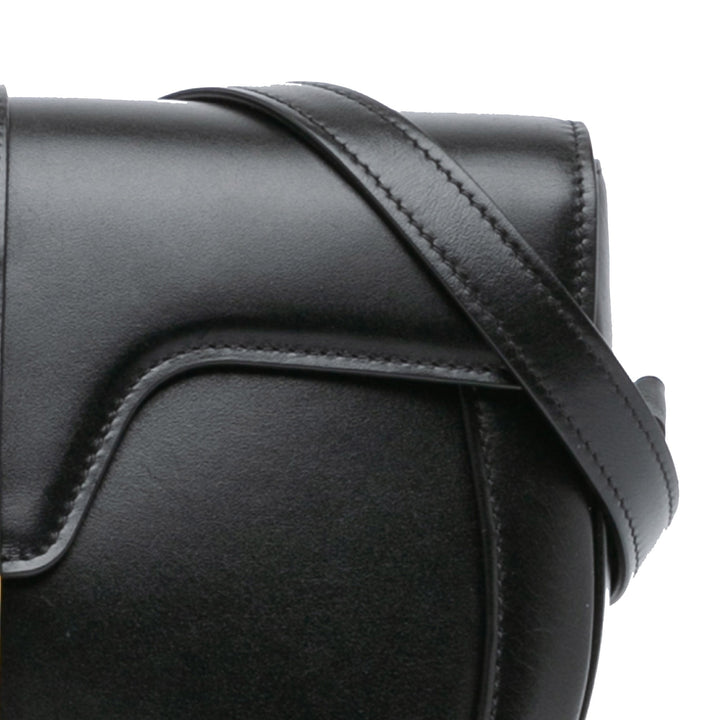 Medium Leather Besace 16 Crossbody Black - Gaby Paris