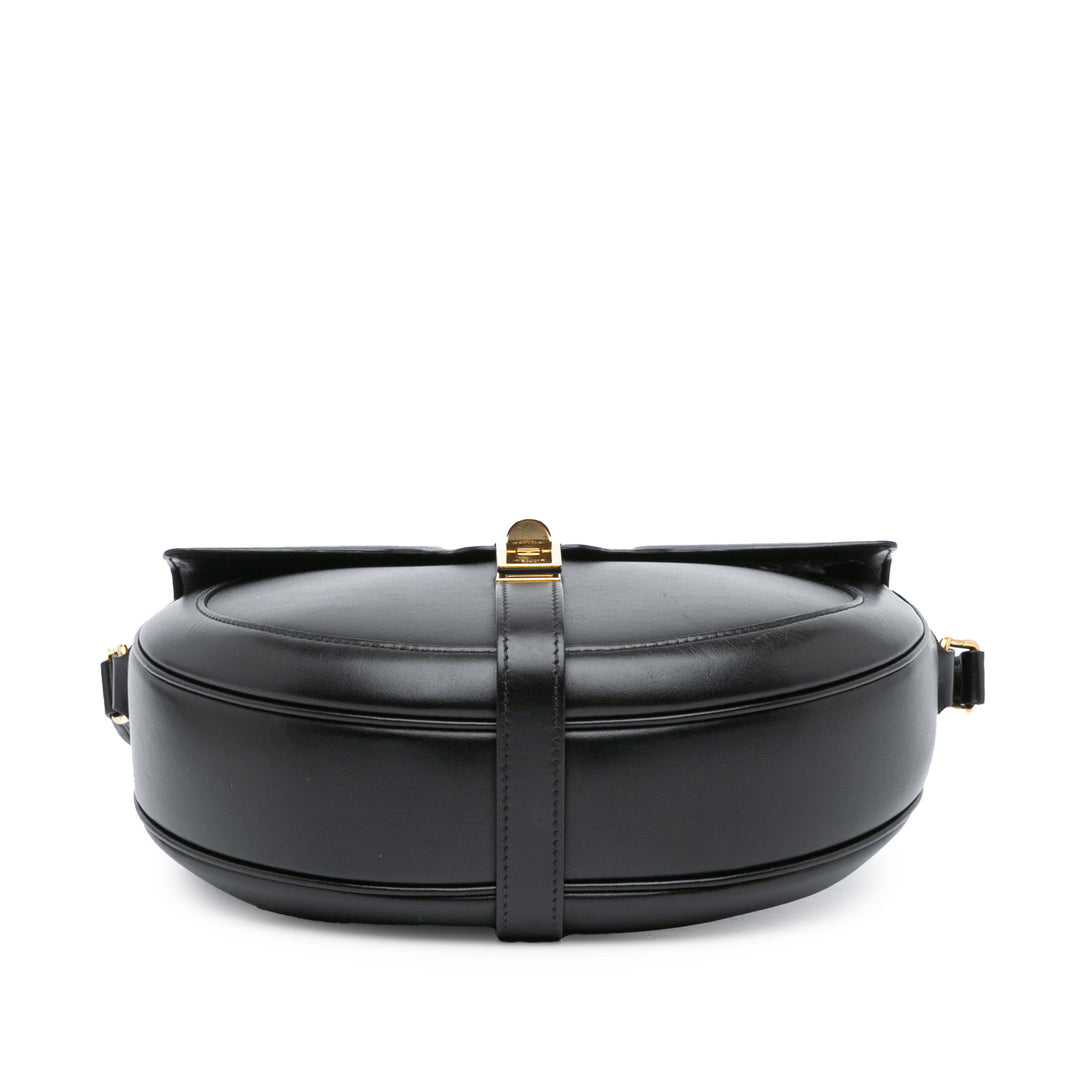 Medium Leather Besace 16 Crossbody Black - Gaby Paris