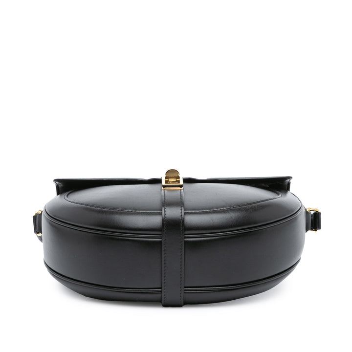 Medium Leather Besace 16 Crossbody Black - Gaby Paris