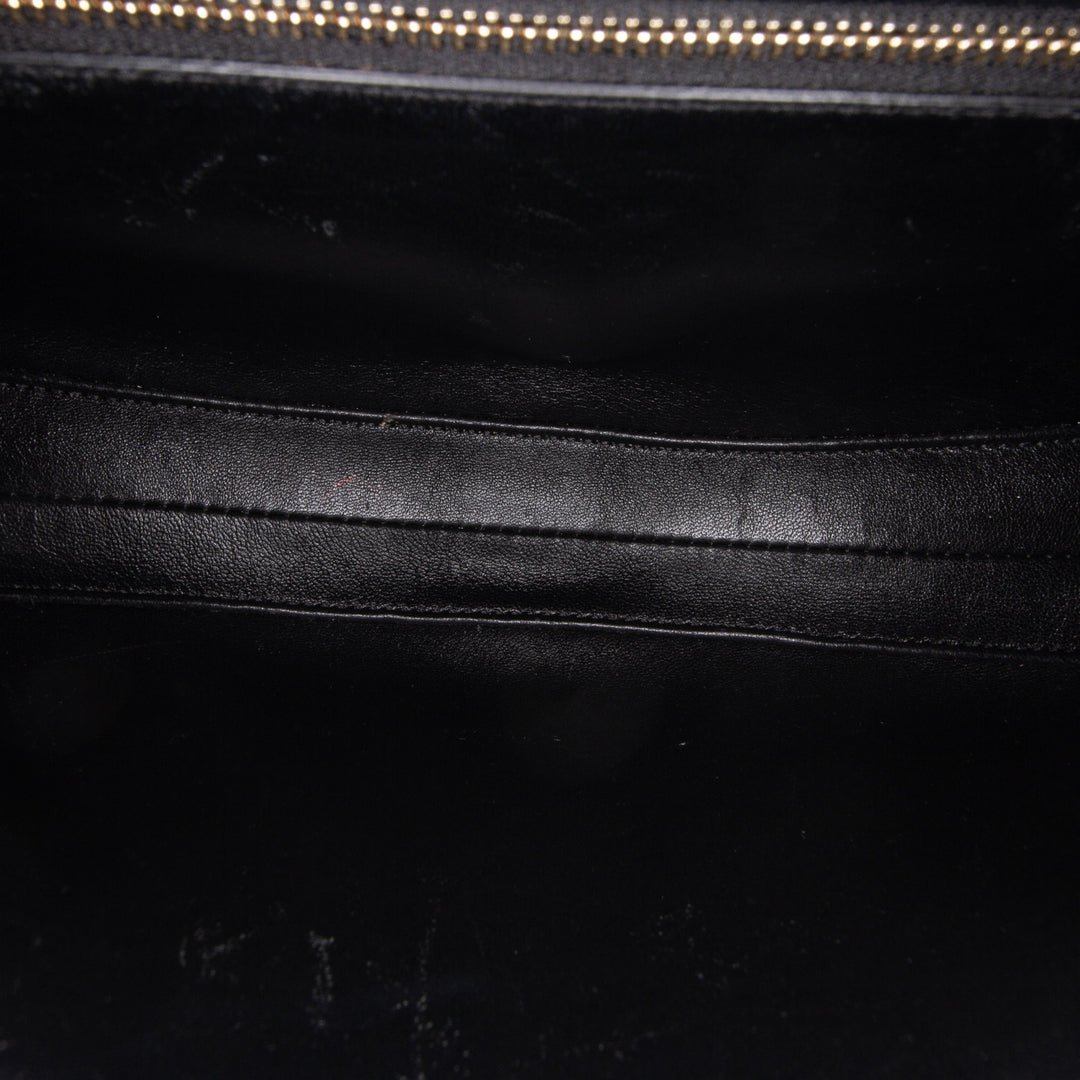 Medium Leather Besace 16 Crossbody Black - Gaby Paris