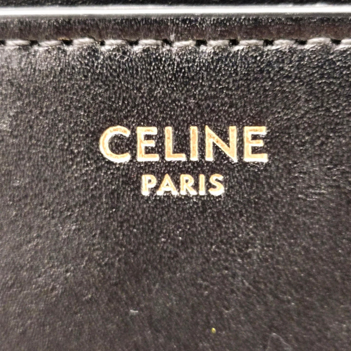 Medium Leather Besace 16 Crossbody Black - Gaby Paris