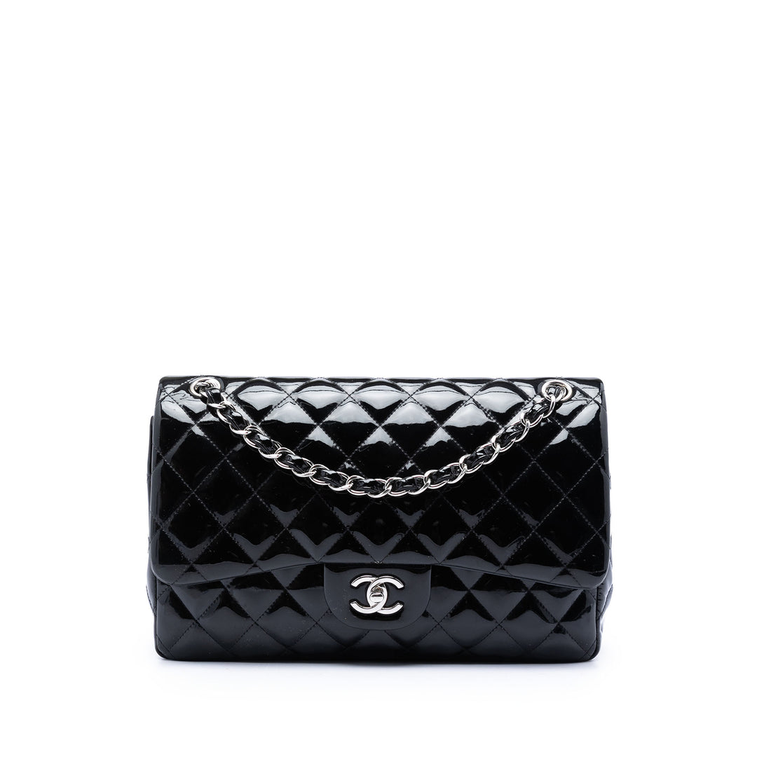 Chanel Jumbo Classic Cuir verni Double rabat