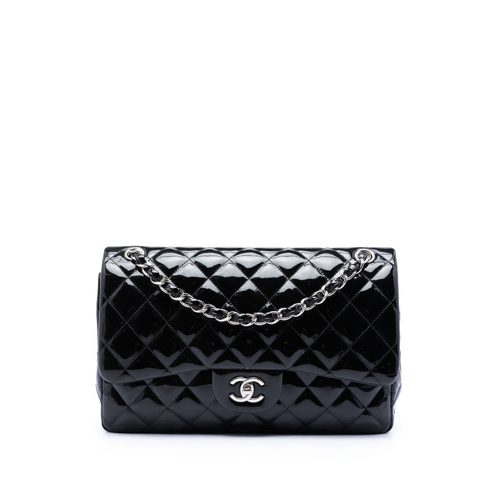 Chanel Jumbo Classic Cuir verni Double rabat