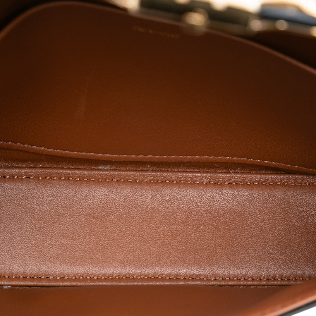 Celine Triomphe Coated Toile Claude Chain Sac bandoulière Marron