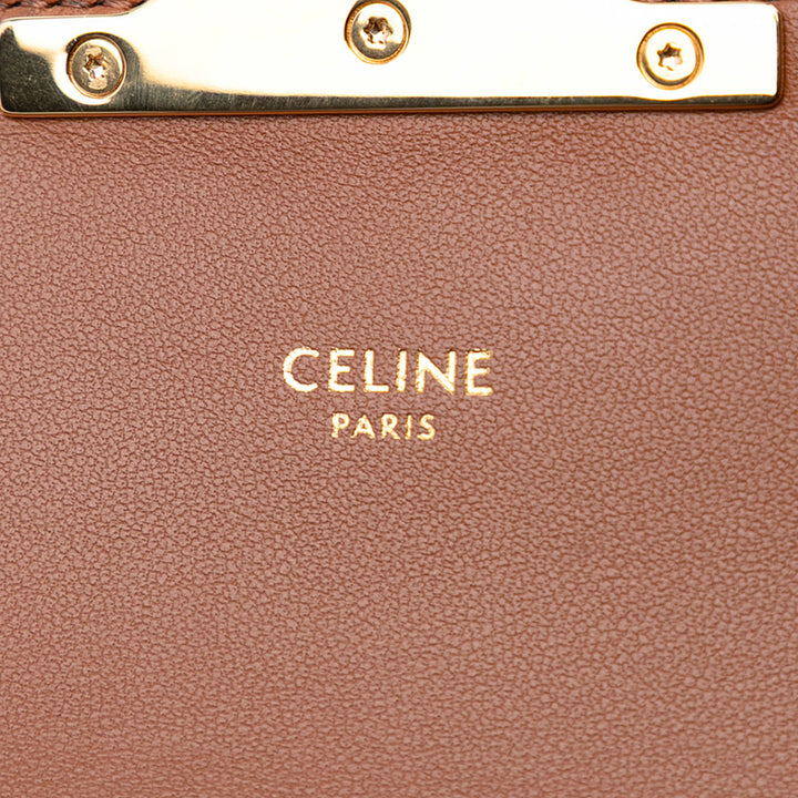 Celine Triomphe Coated Toile Claude Chain Sac bandoulière Marron