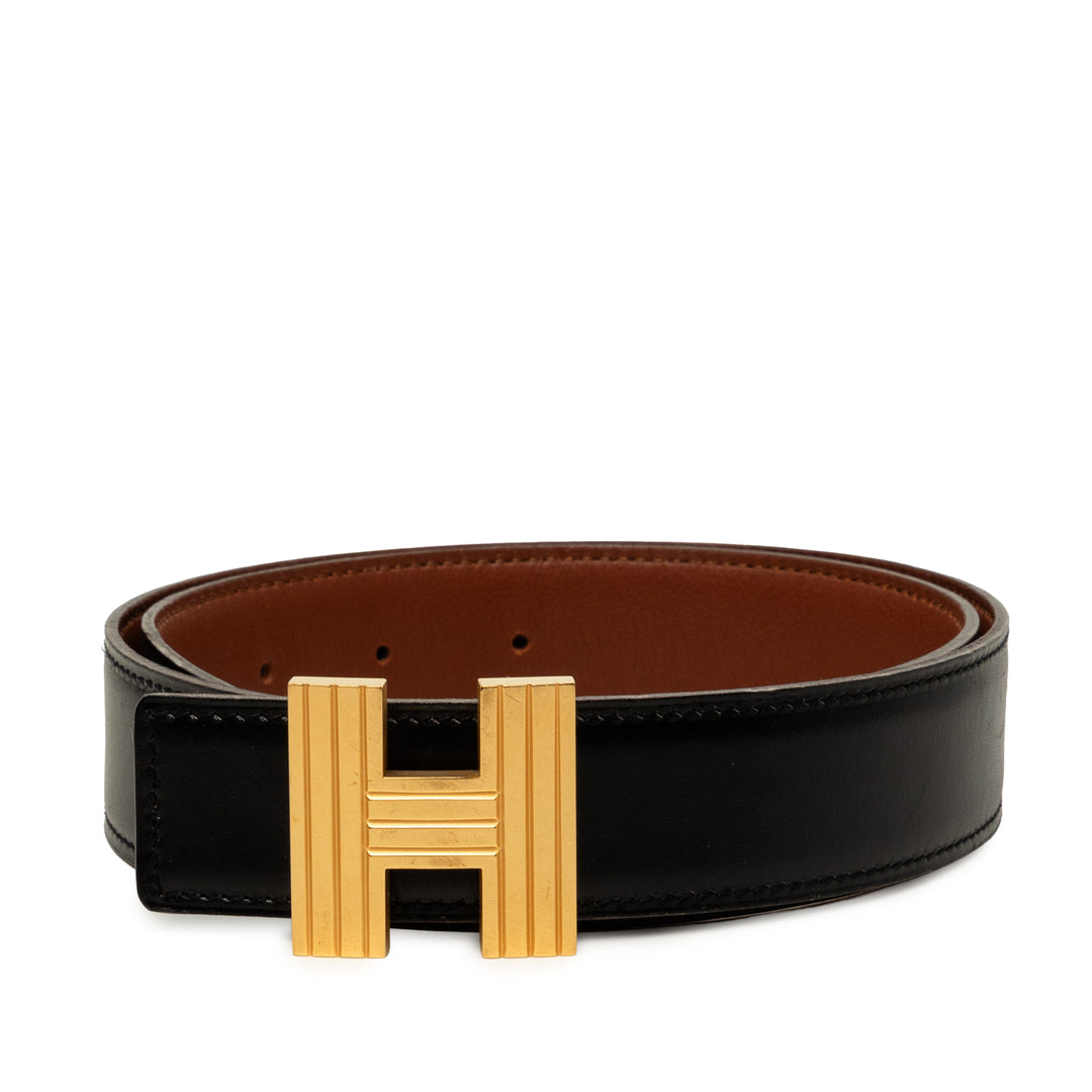 Box Veau Cadena H Réversible Ceinture Box Noir