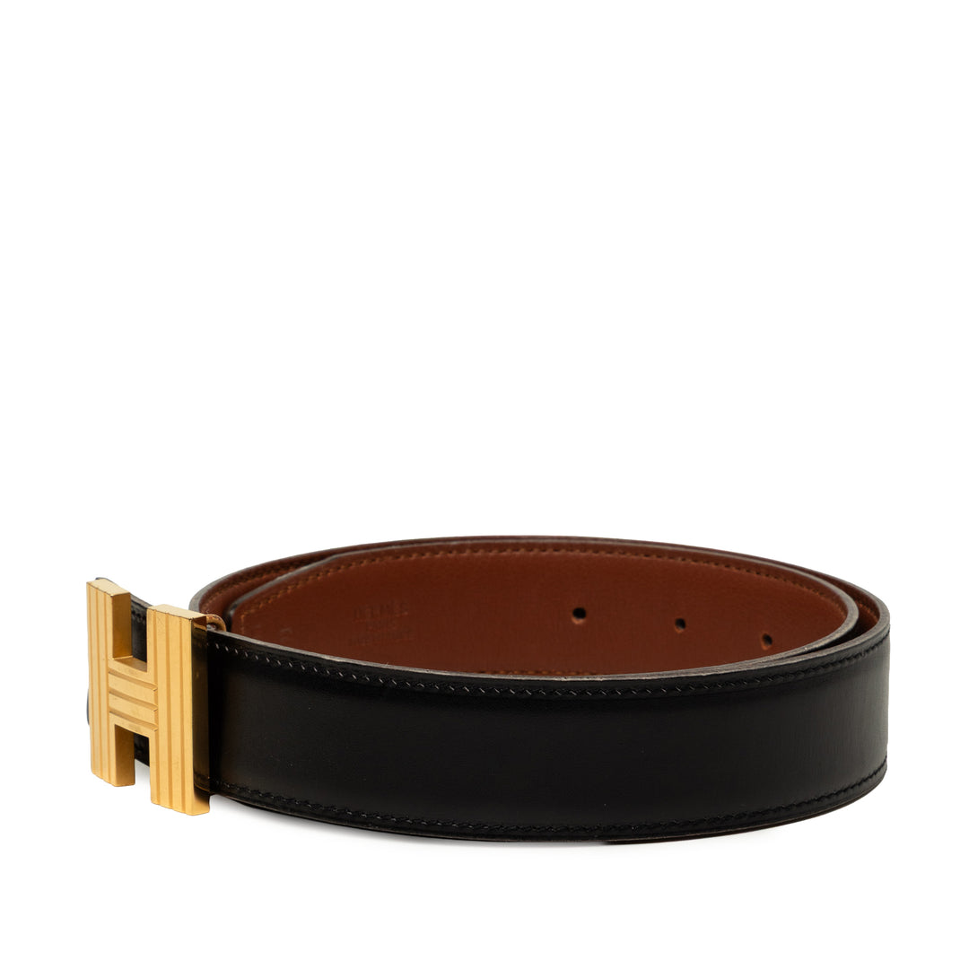 Box Veau Cadena H Réversible Ceinture Box Noir