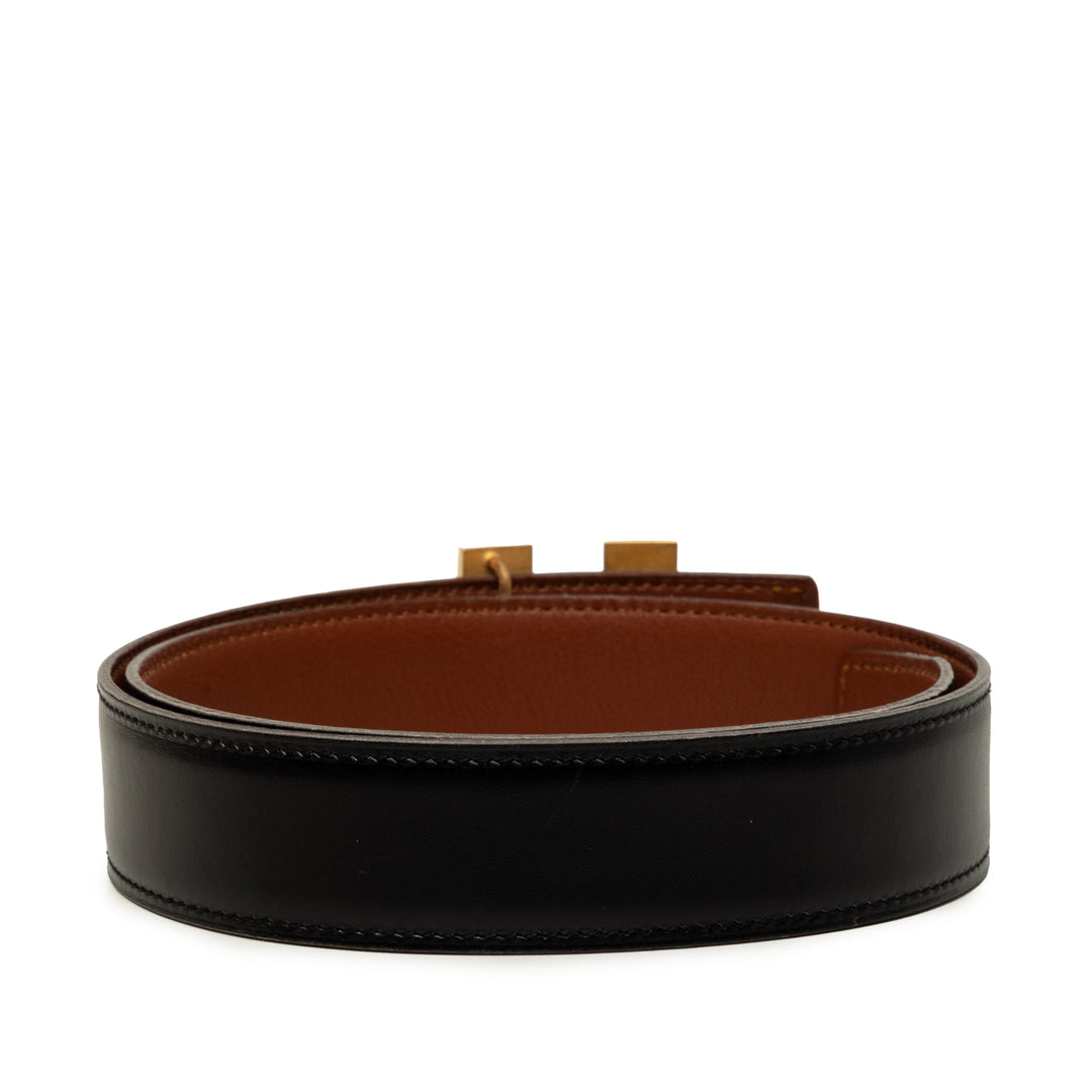 Box Veau Cadena H Réversible Ceinture Box Noir
