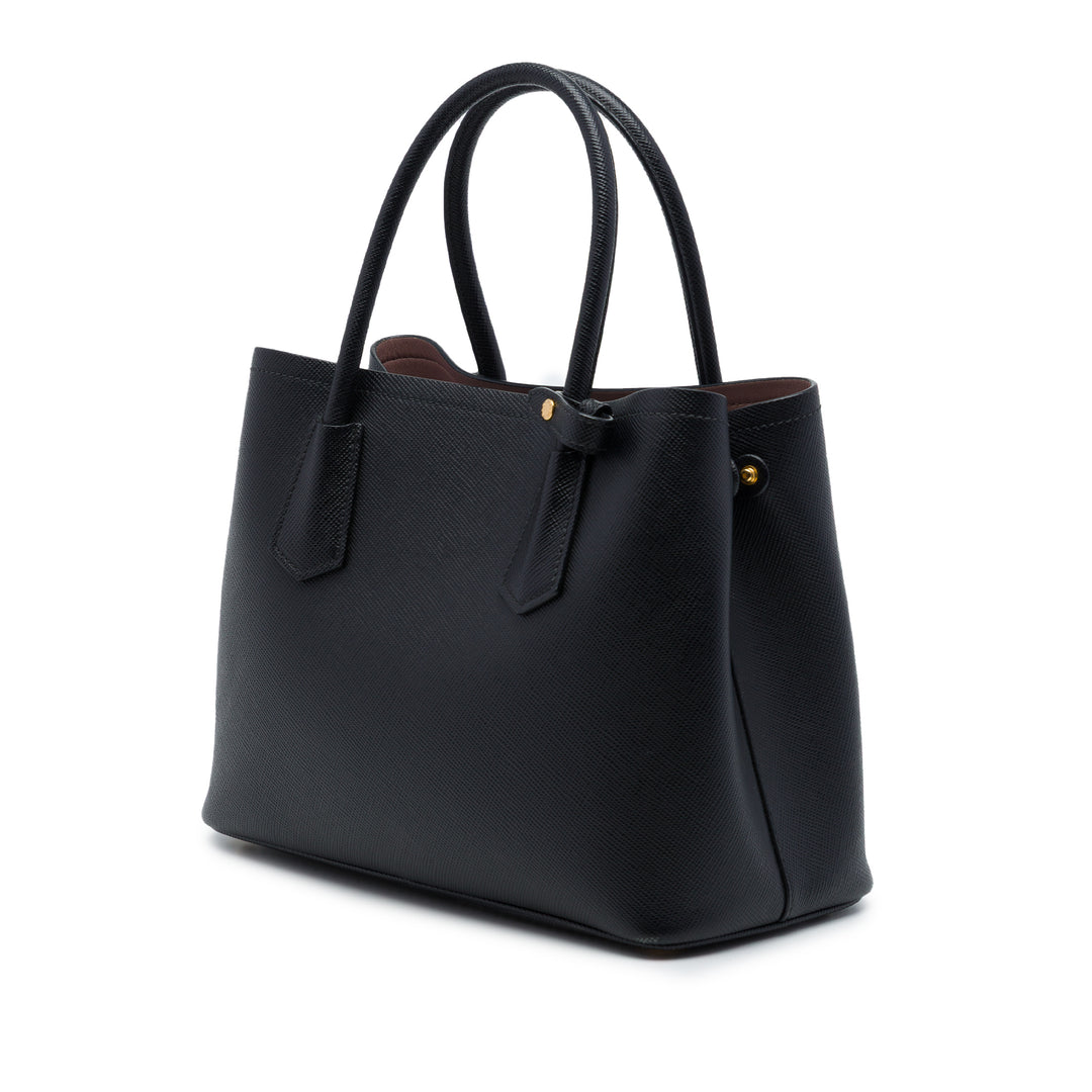 Prada Double Sac Petit Saffiano Noir – vue 2 – GABY PARIS