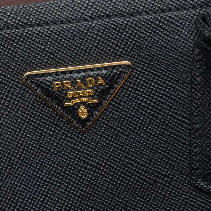 Prada Double Sac Petit Saffiano Noir – vue 5 – GABY PARIS