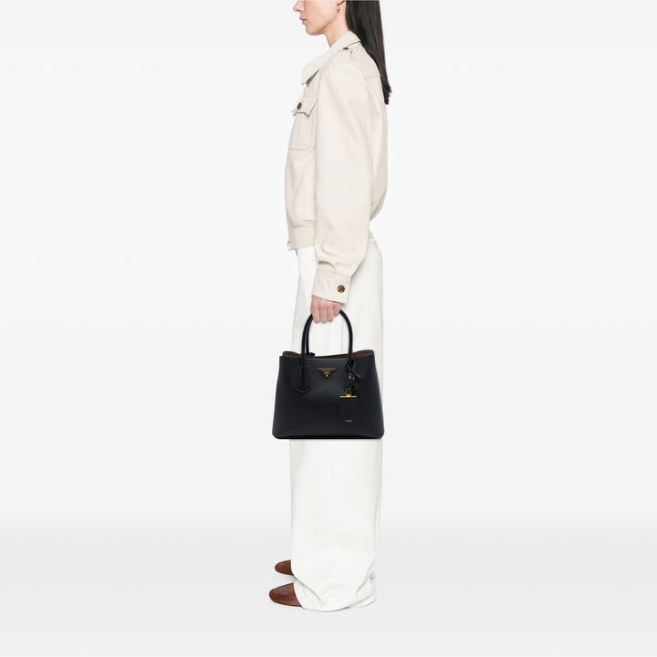 Prada Double Sac Petit Saffiano Noir – vue 6 – GABY PARIS