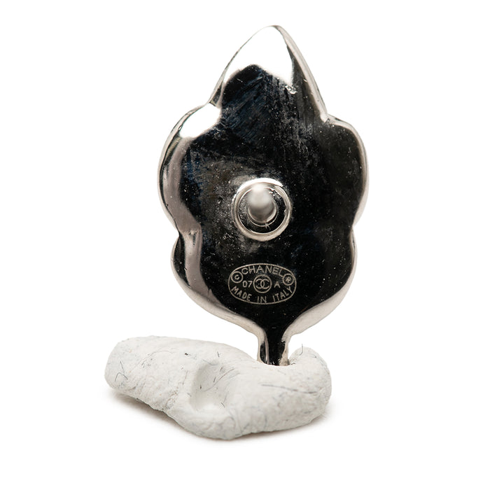 Chanel CC Brass Strass Leaf Broche