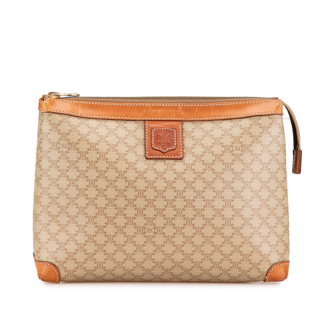 Macadam Coated Canvas Clutch Brown - Gaby Paris