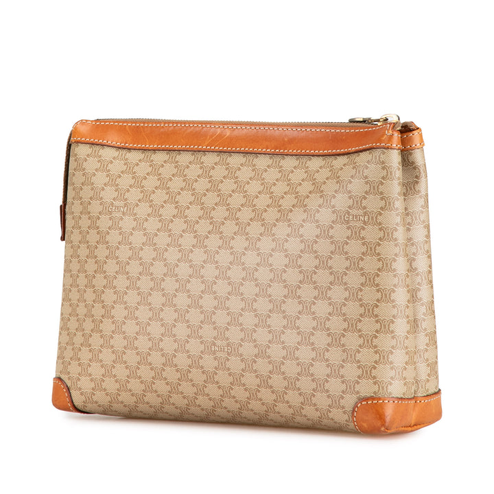 Macadam Coated Canvas Clutch Brown - Gaby Paris