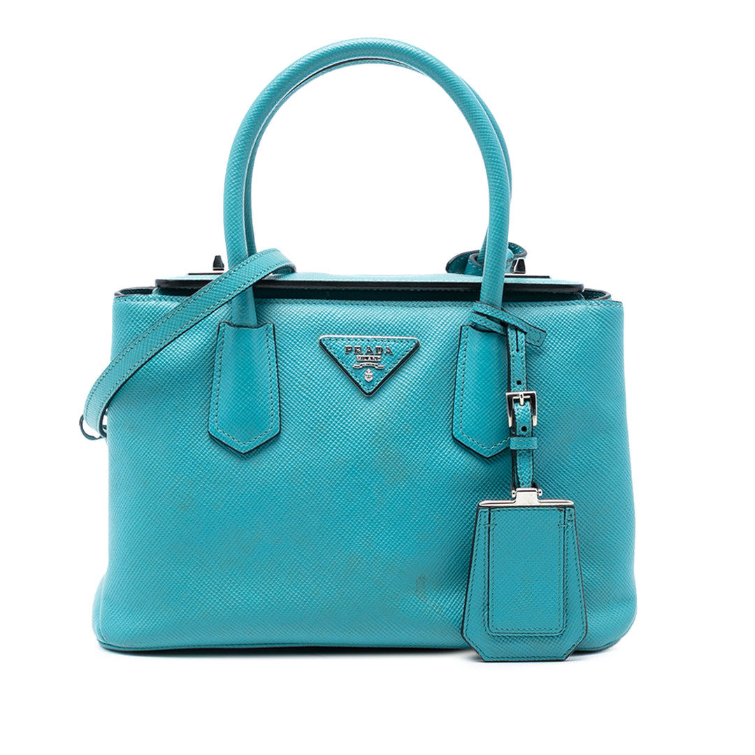 Prada Small Saffiano Cuir Turnlock Twin Sac