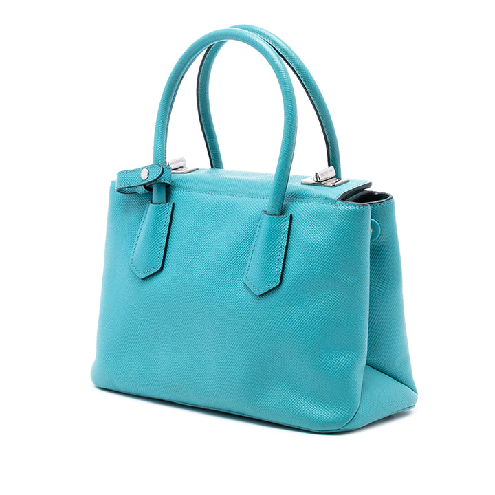 Prada Small Saffiano Cuir Turnlock Twin Sac