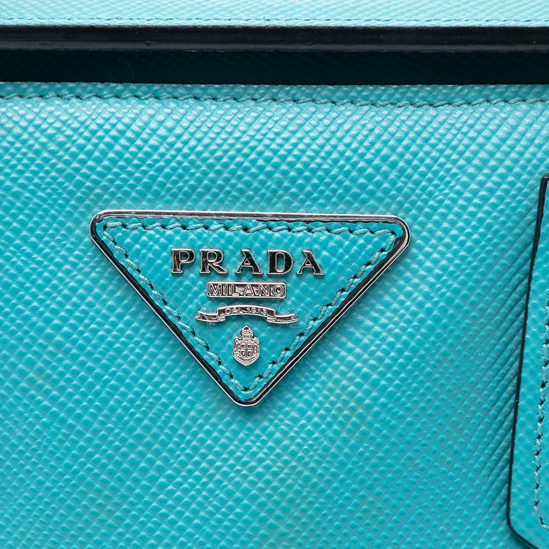 Prada Small Saffiano Cuir Turnlock Twin Sac