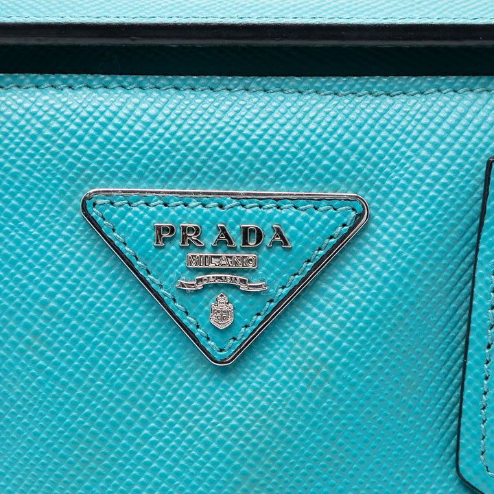 Prada Small Saffiano Cuir Turnlock Twin Sac
