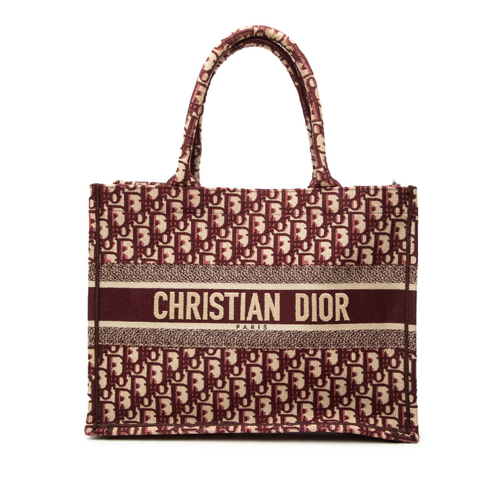 Dior Medium Oblique brodé Toile Book Cabas