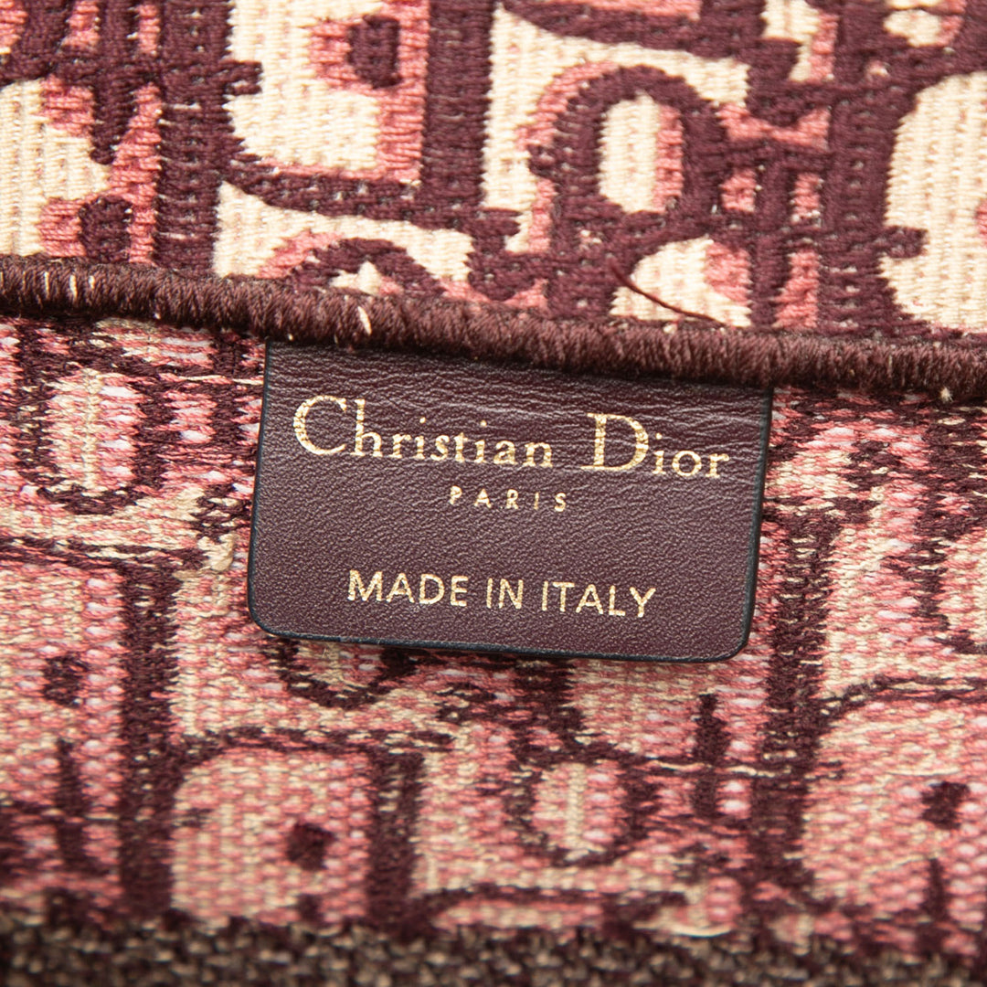 Dior Medium Oblique brodé Toile Book Cabas