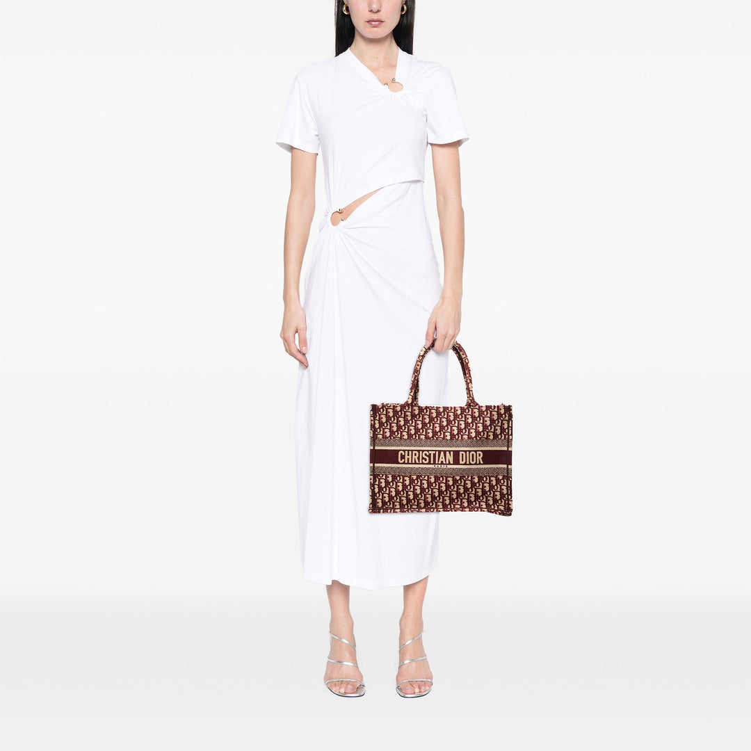 Dior Medium Oblique brodé Toile Book Cabas