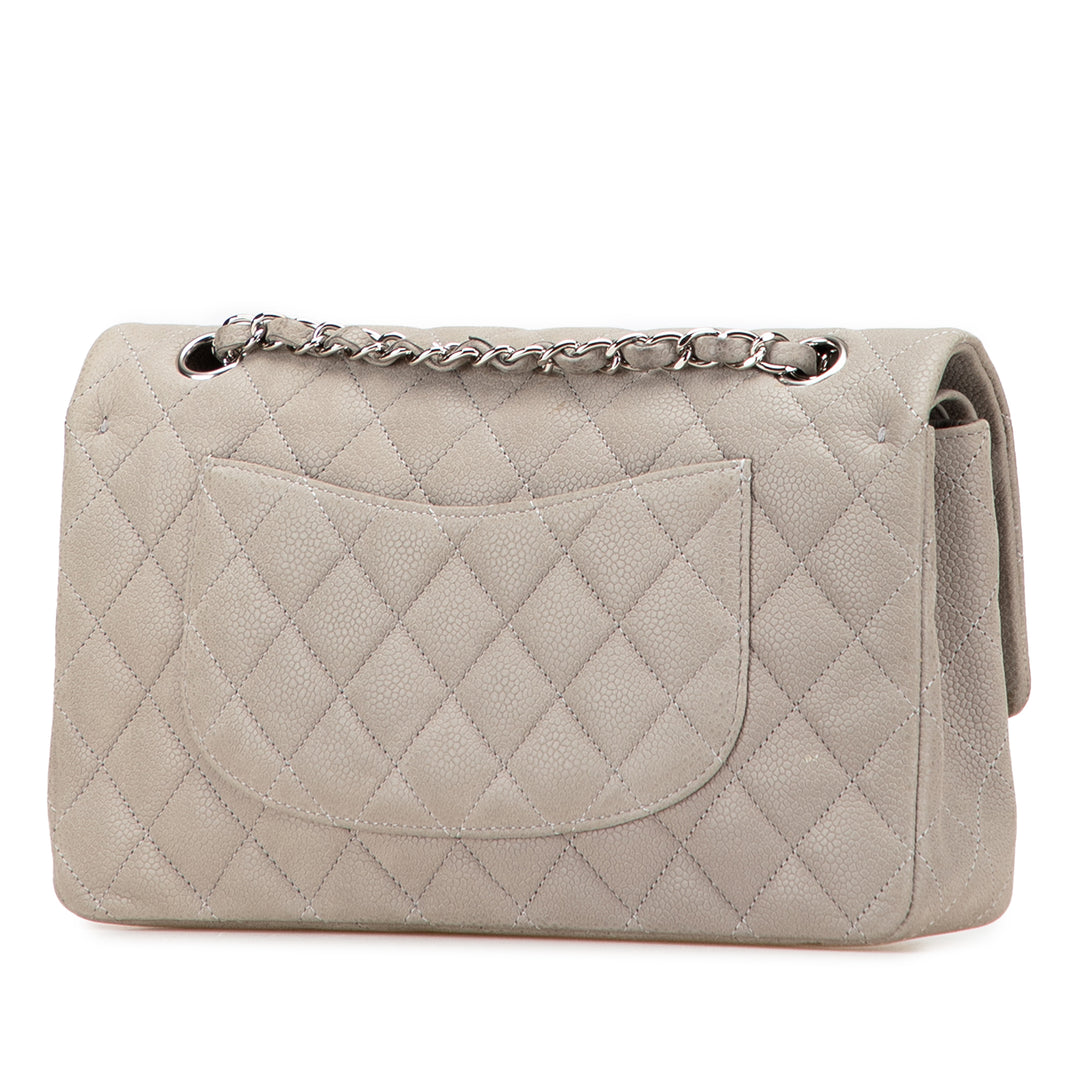 Chanel Medium Classic Caviar Double rabat Gris