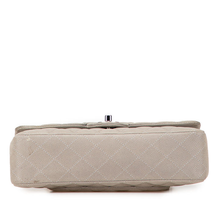 Chanel Medium Classic Caviar Double rabat Gris