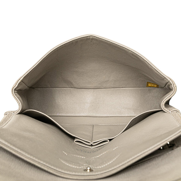 Chanel Medium Classic Caviar Double rabat Gris