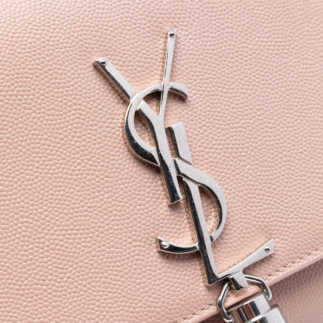 Saint Laurent Small Grain de Poudre Monogram Kate Pompon Sac porté croisé