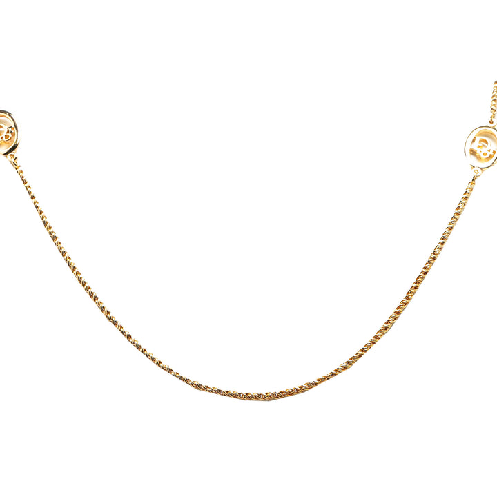 Gold Plated Logo Pendant Chain Necklace Gold - Gaby Paris