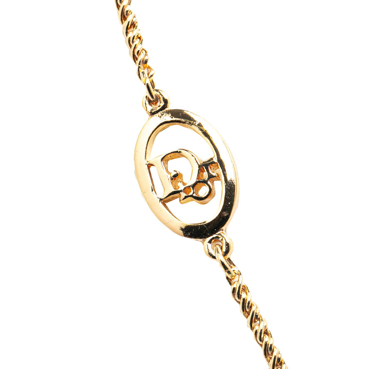 Gold Plated Logo Pendant Chain Necklace Gold - Gaby Paris