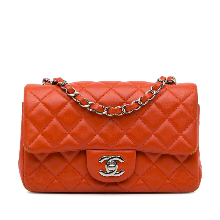 Chanel Mini Rectangular Classic Cuir d’agneau Simple rabat