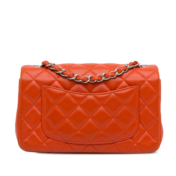 Chanel Mini Rectangular Classic Cuir d’agneau Simple rabat
