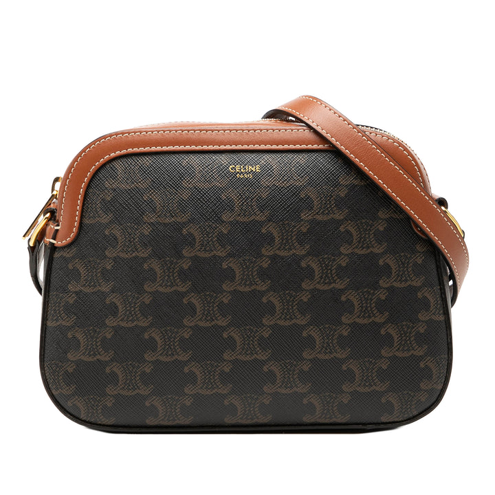 Triomphe Sac caméra Petit Triomphe enduite Marron